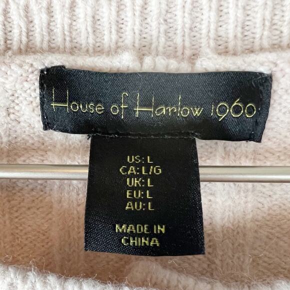 HOUSE‎ OF HARLOW 1960 x Revolve Cropped Chunk Knit Button Sweater Sz L - Picture 6 of 6